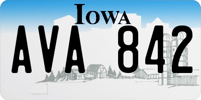 IA license plate AVA842