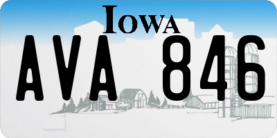 IA license plate AVA846