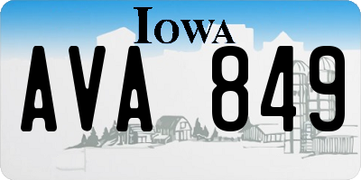 IA license plate AVA849