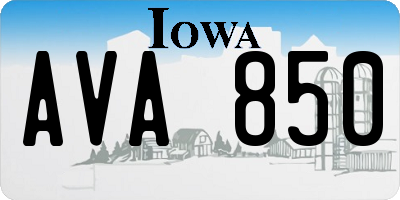 IA license plate AVA850