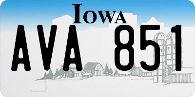 IA license plate AVA851