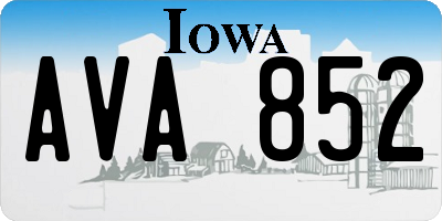IA license plate AVA852
