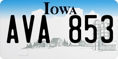 IA license plate AVA853