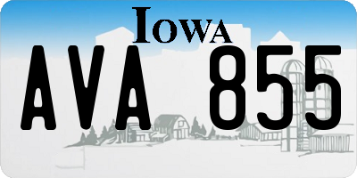 IA license plate AVA855