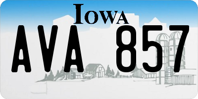 IA license plate AVA857