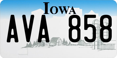 IA license plate AVA858