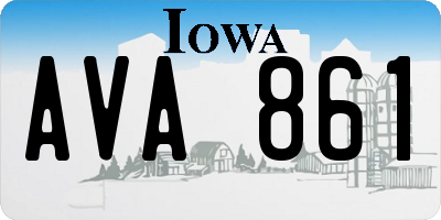 IA license plate AVA861