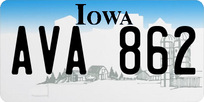 IA license plate AVA862