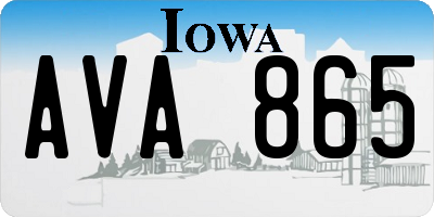 IA license plate AVA865