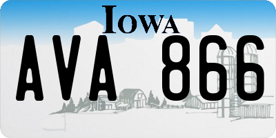 IA license plate AVA866
