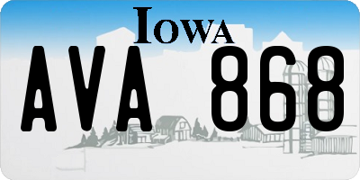 IA license plate AVA868