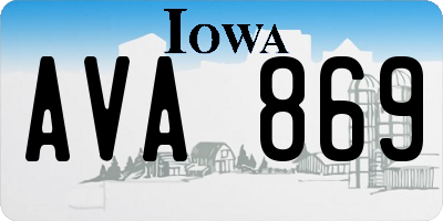 IA license plate AVA869