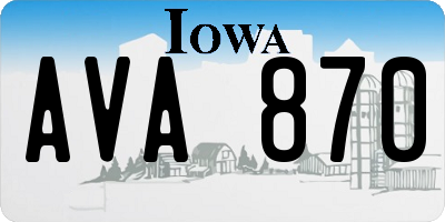 IA license plate AVA870