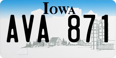 IA license plate AVA871