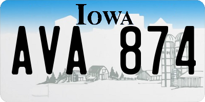 IA license plate AVA874