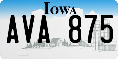 IA license plate AVA875