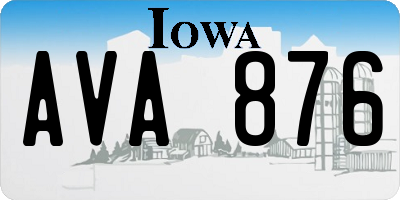 IA license plate AVA876