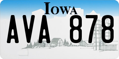 IA license plate AVA878