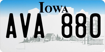 IA license plate AVA880