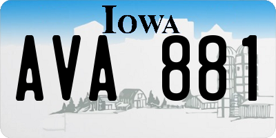 IA license plate AVA881