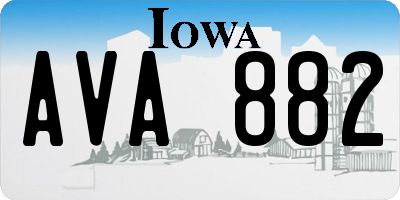 IA license plate AVA882