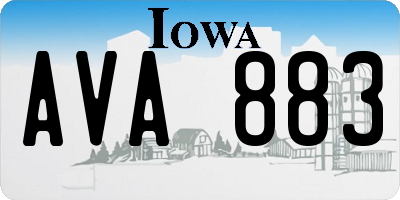 IA license plate AVA883