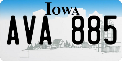 IA license plate AVA885