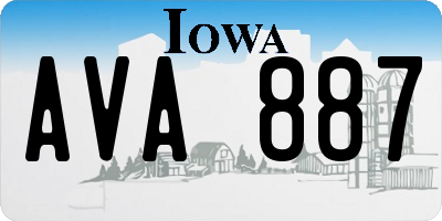 IA license plate AVA887