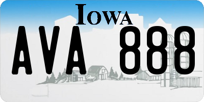 IA license plate AVA888