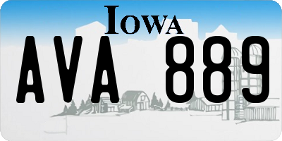 IA license plate AVA889