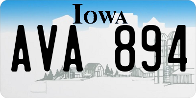 IA license plate AVA894