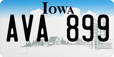 IA license plate AVA899