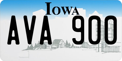 IA license plate AVA900