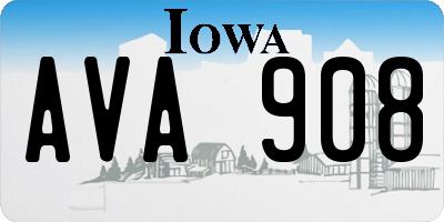 IA license plate AVA908