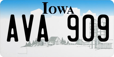 IA license plate AVA909