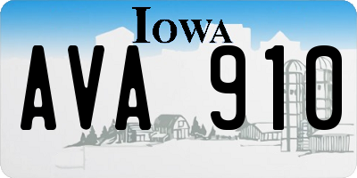 IA license plate AVA910