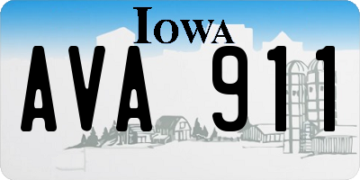 IA license plate AVA911