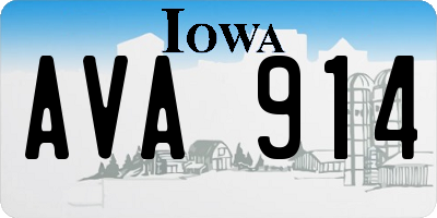 IA license plate AVA914