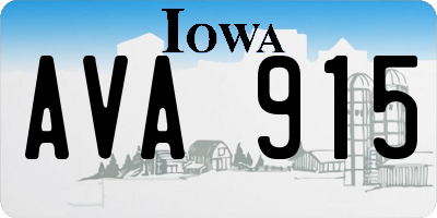 IA license plate AVA915