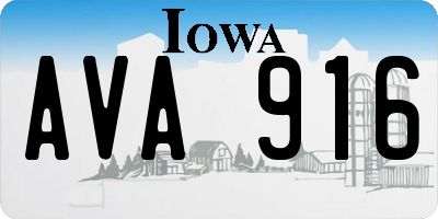 IA license plate AVA916