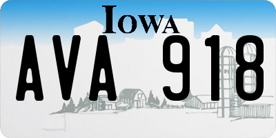 IA license plate AVA918