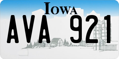 IA license plate AVA921