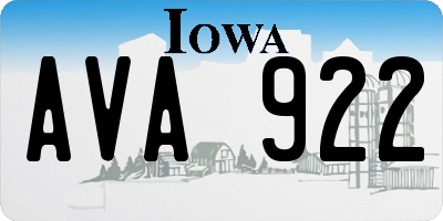 IA license plate AVA922