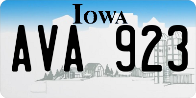 IA license plate AVA923