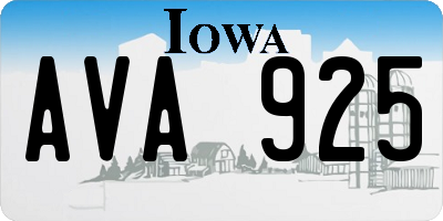IA license plate AVA925
