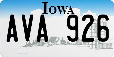 IA license plate AVA926