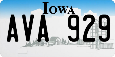 IA license plate AVA929
