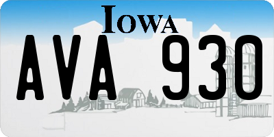 IA license plate AVA930