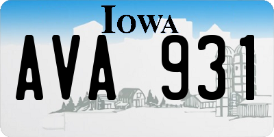 IA license plate AVA931