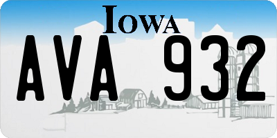 IA license plate AVA932